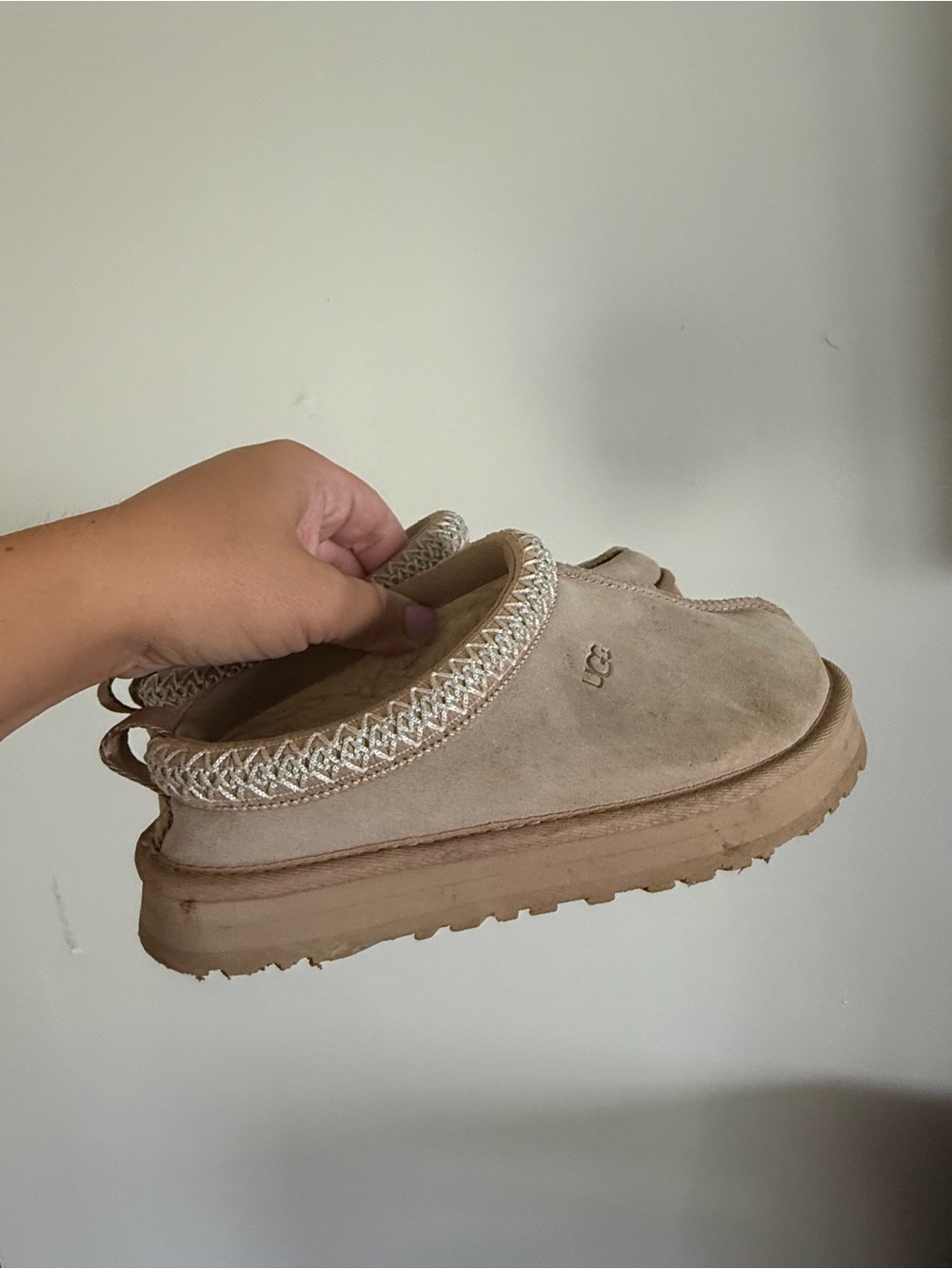 Ugg Womens Tasman Platform Slipper With Back Braided Collar, Size US 4